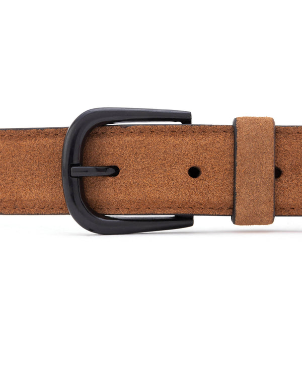 Rare Rabbit Men'S Suedo Yellow Belt Leather Fabric Solid
