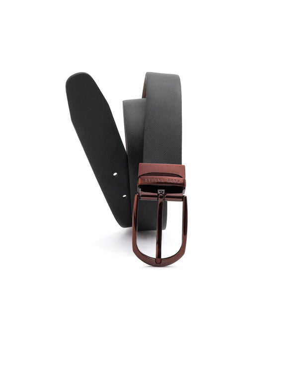 Rare Rabbit Men'S Grata Black Belt Leather