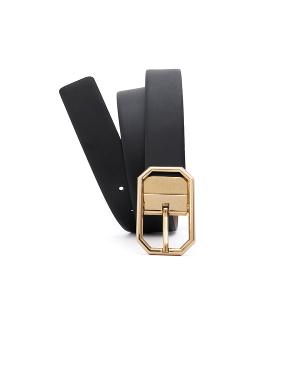 Rare Rabbit Men'S Liono Black Belt Leather