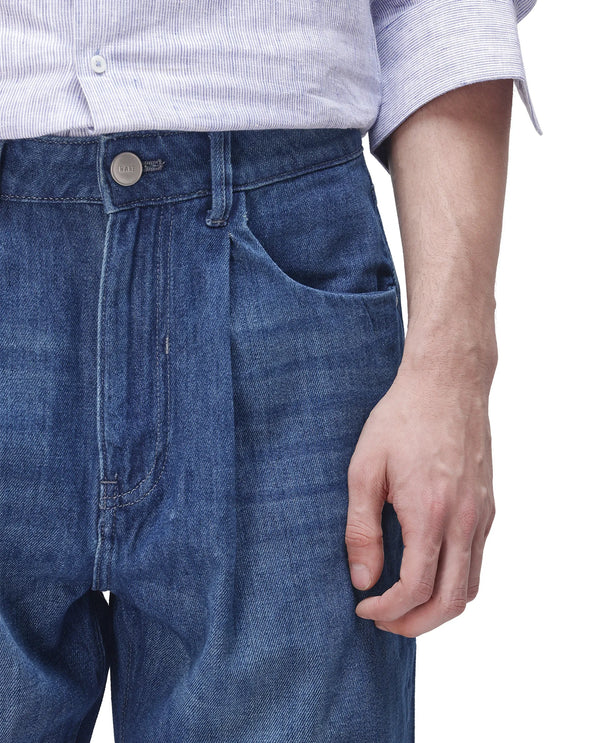 Rare Rabbit Men Bagg Blue Cotton Fabric Regular Fit Plain Denim Pant