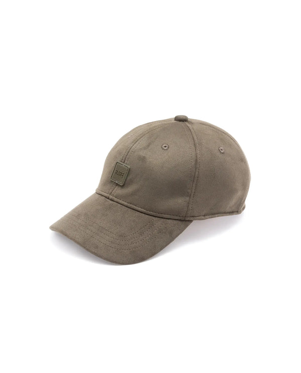 Rare Rabbit Men Bailie Olive Monotone Color Silicone Badge Branding Cap