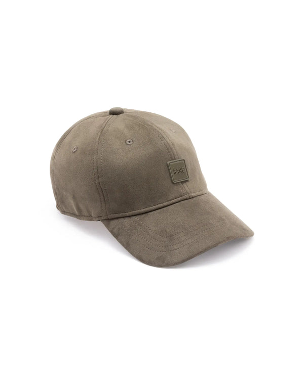 Rare Rabbit Men Bailie Olive Monotone Color Silicone Badge Branding Cap