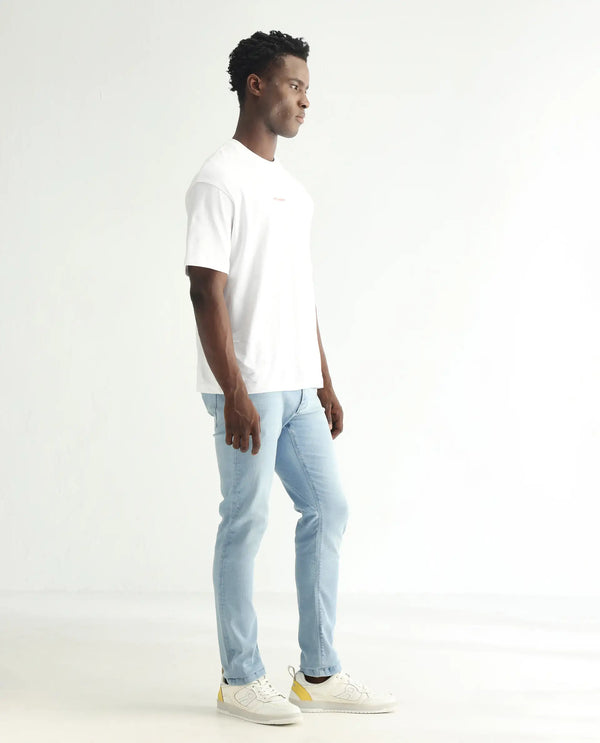 Rare Rabbit Men's Baltoy Blue Ice Wash Mid-Rise Slim Fit Jeans