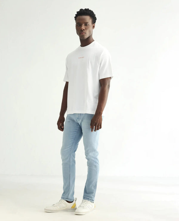 Rare Rabbit Men's Baltoy Blue Ice Wash Mid-Rise Slim Fit Jeans