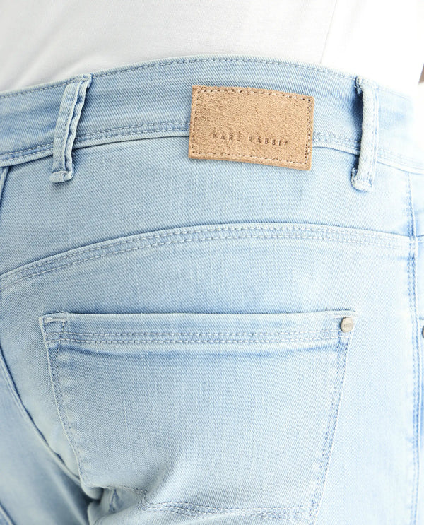 Rare Rabbit Men's Baltoy Blue Ice Wash Mid-Rise Slim Fit Jeans