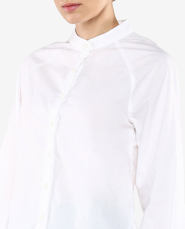 Rareism Women's Bartpo White Full Sleeve Ruffled Neck Plain Top