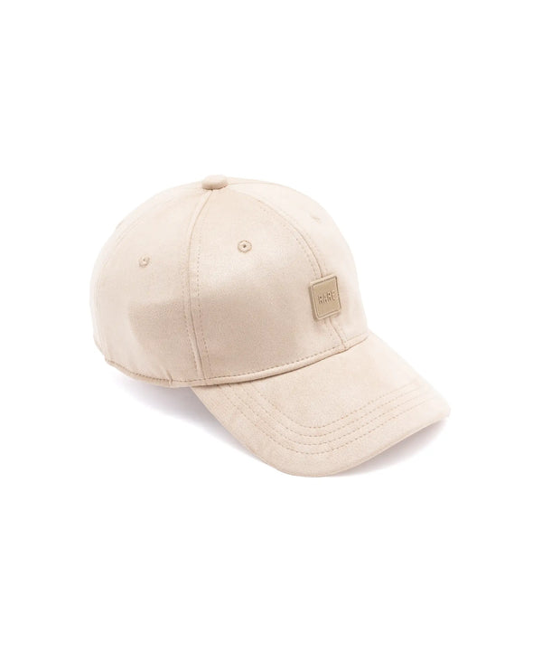 Rare Rabbit Men Base Beige Monotone Color Silicone Badge Branding Cap