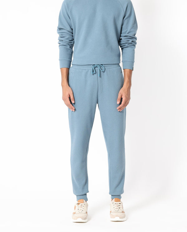Rare Rabbit Men'S Bastian Teal Track Pant Solid
