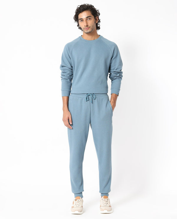 Rare Rabbit Men'S Bastian Teal Track Pant Solid