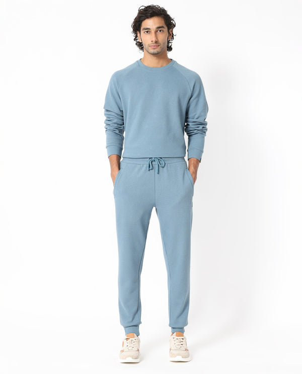 Rare Rabbit Men'S Bastian Teal Track Pant Solid
