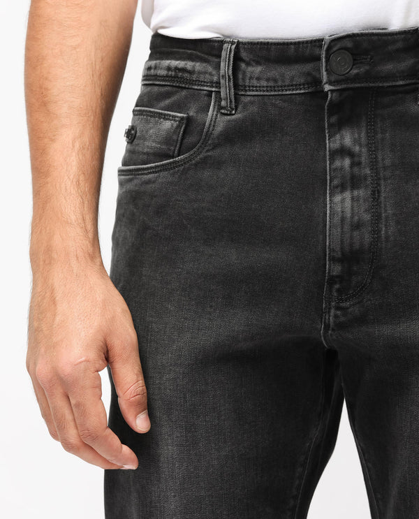 Rare Rabbit Men's Batten Grey Mid Wash Mid-Rise Regular Fit Jeans
