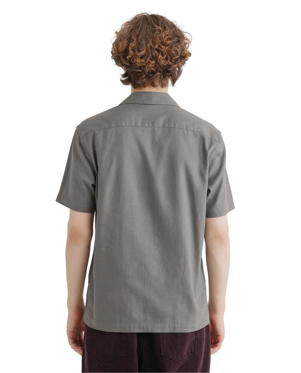 Rare Rabbit Men Bellac Grey Cotton Fabric Plain Shirt