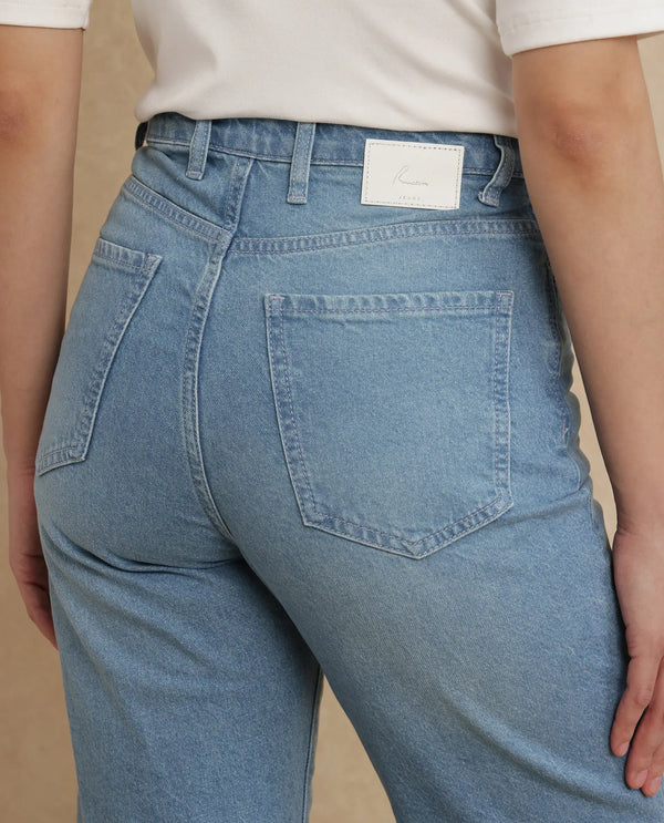 Rareism Women Beuk Light Blue Cotton Blend Fabric Plain Jeans