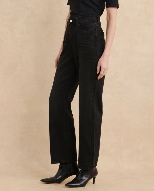 Rareism Women Beuro Black Cotton Fabric Plain Jeans