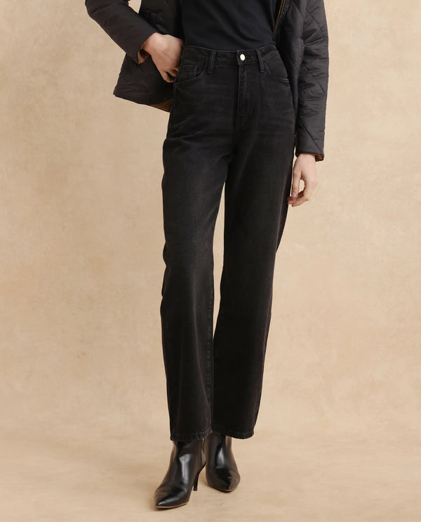 Rareism Women Beuro Black Cotton Fabric Plain Jeans