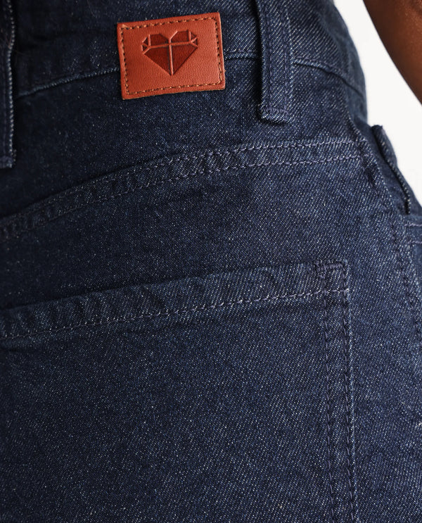 Rareism Women Bewak Dark Blue Cotton Blend Fabric Plain Jeans