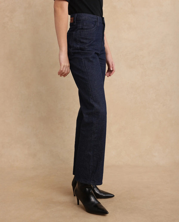 Rareism Women Bewak Dark Blue Cotton Blend Fabric Plain Jeans