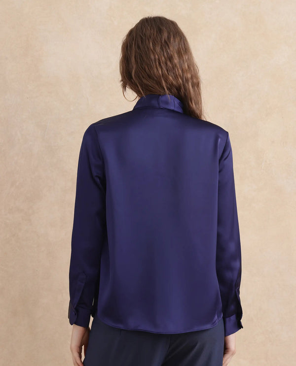 Rareism Women Bingol Navy Full Sleeve Plain Shirt