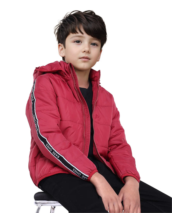 Rare Ones Kids Bolin Red Polyester Full Sleeve Solid Jacket
