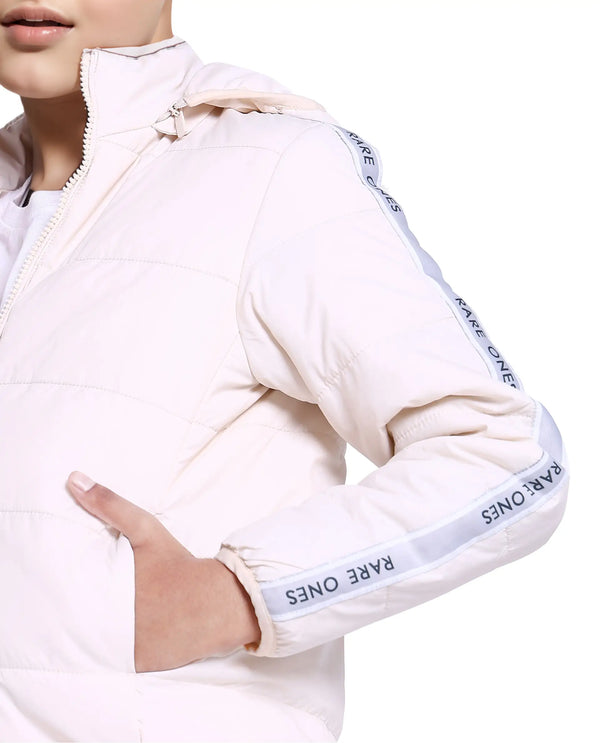 Rare Ones Kids Bolin White Polyester Full Sleeve Solid Jacket