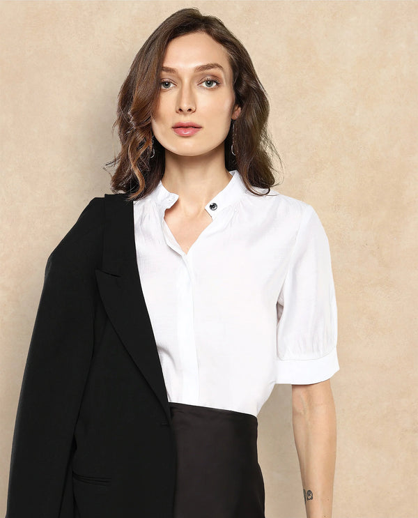 Rareism Women Breen White Plain Top