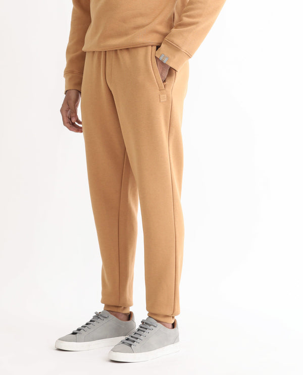 Rare Rabbit Mens Brighton Mustard Cotton Polyester Fabric Drawstring Closure Regular Fit Mid Rise Trackpant