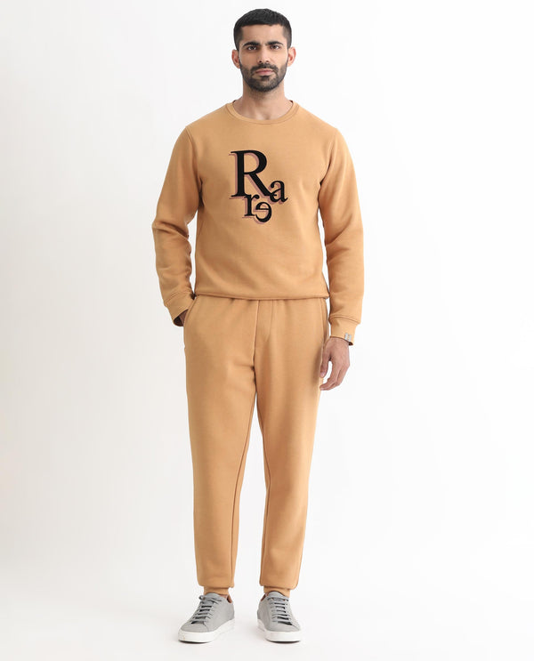 Rare Rabbit Mens Brighton Mustard Cotton Polyester Fabric Drawstring Closure Regular Fit Mid Rise Trackpant