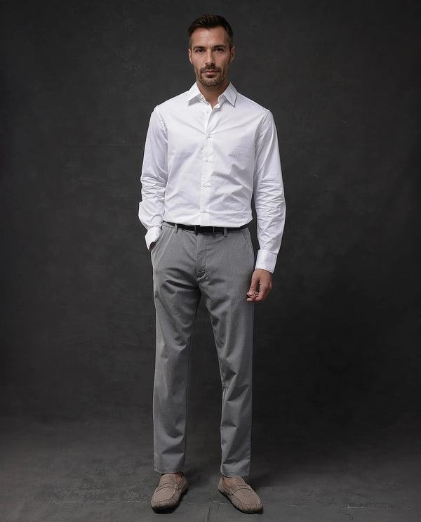 Rare Rabbit Men Brisc White Cotton Fabric Full Sleeve Regular Fit Solid Formal Shirt