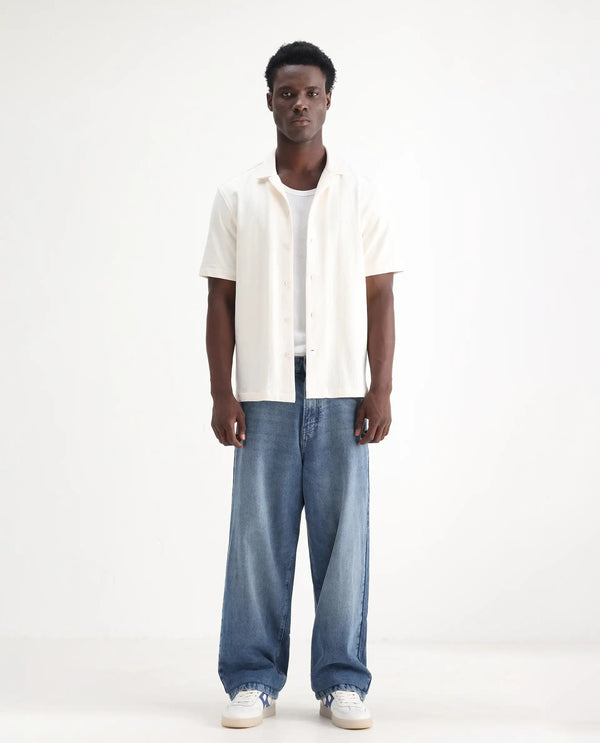 Rare Rabbit Men Bron Blue Plain Jeans