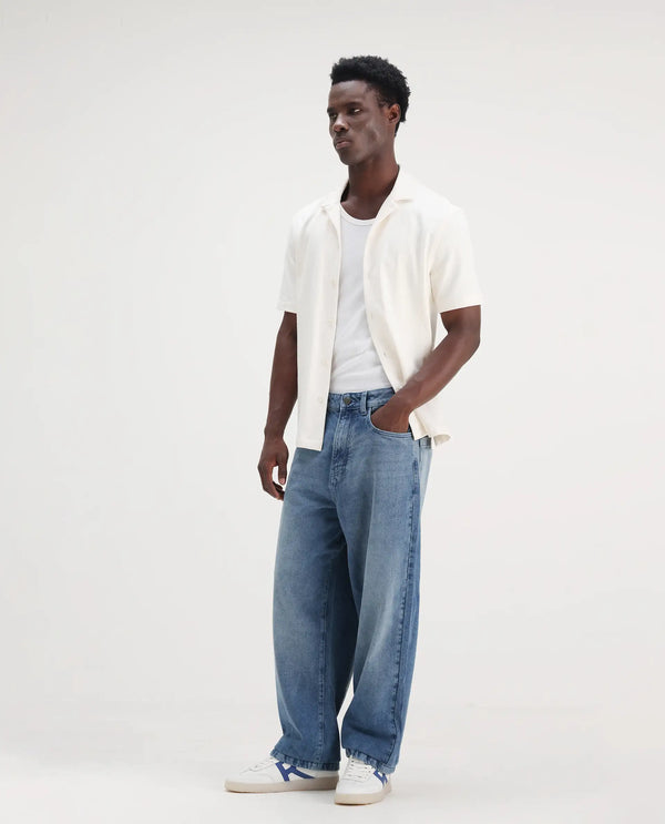 Rare Rabbit Men Bron Blue Plain Jeans