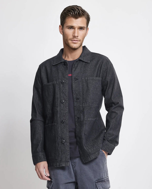 Rare Rabbit Men Brond Black Cotton Fabric Full Sleeves Collared Neck Zipper Closure Plain Jacket