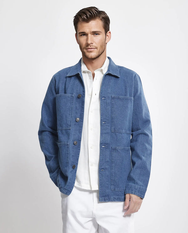 Rare Rabbit Men Brond Blue Cotton Fabric Full Sleeves Collared Neck Zipper Closure Plain Jacket