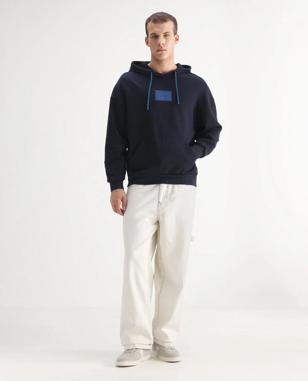 Rare Rabbit Men Cade White Cotton Fabric Button And Zip Closure Baggy Loose Fit Plain Jeans