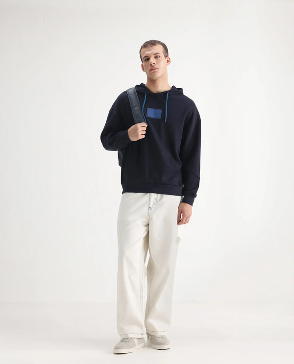 Rare Rabbit Men Cade White Cotton Fabric Button And Zip Closure Baggy Loose Fit Plain Jeans