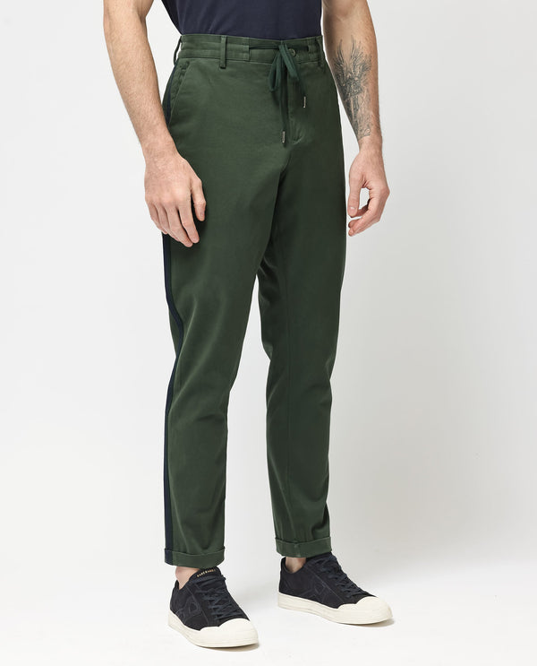 Rare Rabbit Mens Caloon Green Cotton Blend Drawstring Closure Regular Fit Solid Trouser