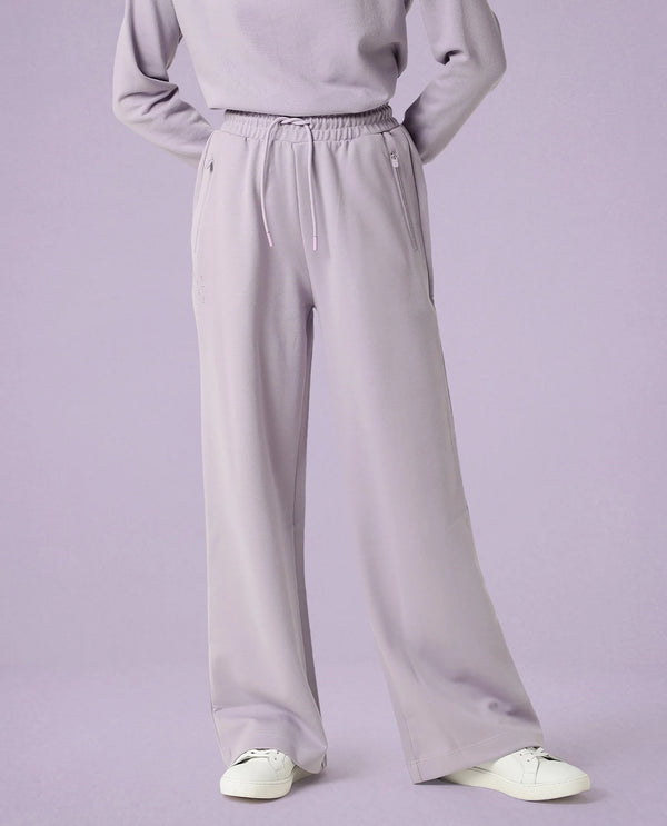 Rareism Women Capsule Light Pink Cotton Blend Fabric Relaxed Fit Solid Mid Rise Ankle Length Track Pant