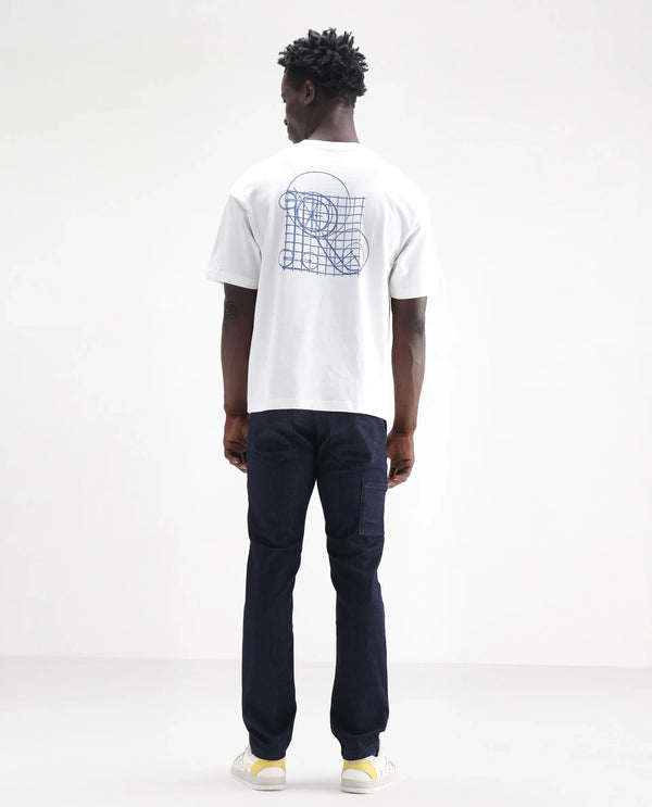 Rare Rabbit Men's Cardiff Blue Dark Wash Mid Rise Regular Fit Jeans