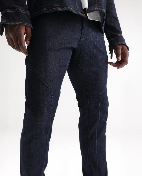 Rare Rabbit Men's Cardiff Blue Dark Wash Mid Rise Regular Fit Jeans