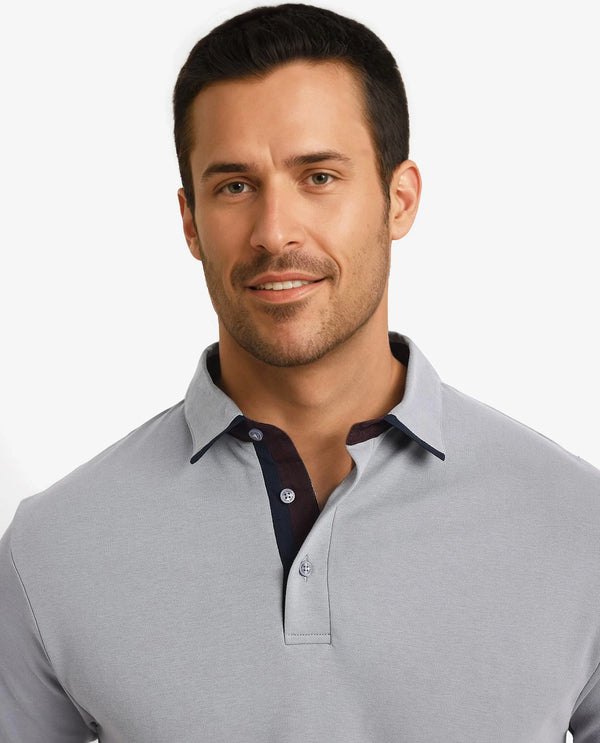 Rare Rabbit Men's Casca Dark Grey Cotton Fabric Collared Neck Half Sleeves Polo T-Shirt