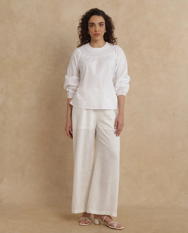 Rareism Women Cassius White Plain Top