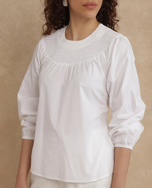 Rareism Women Cassius White Plain Top