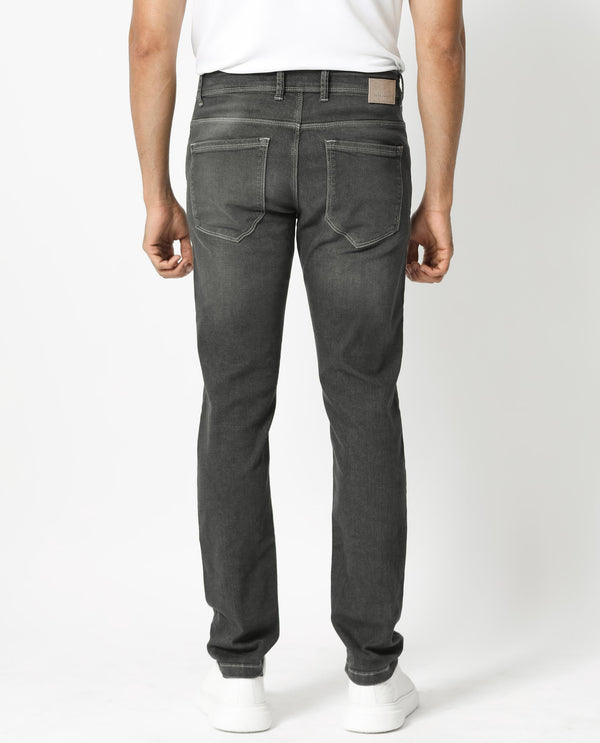 Rare Rabbit Men's Celebi Grey Mid Wash Mid-Rise Slim Fit Jeans