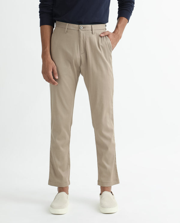 Rare Rabbit Men's Cellular Khaki Solid Mid-Rise Regular Fit Twill Trouser