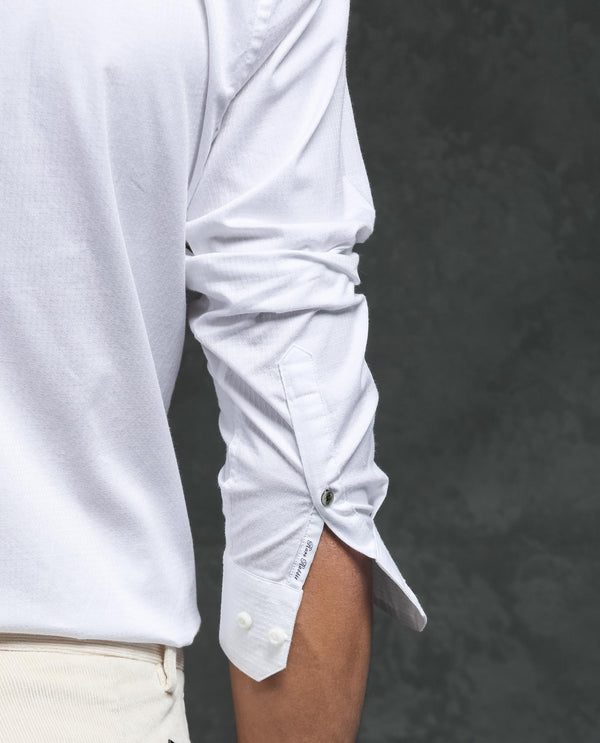 Rare Rabbit Men's Centi White Cotton Fabric Full Sleeves Solid Shirt