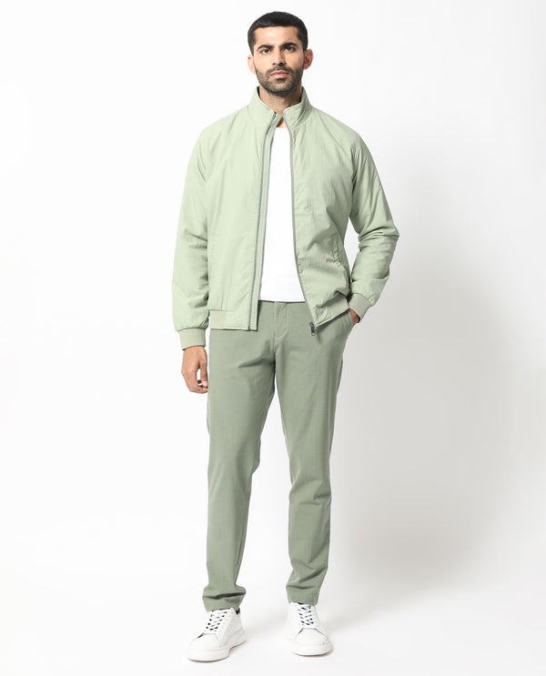 Rare Rabbit Men's Cerno Pastel Green High Neck Puffer Jacket