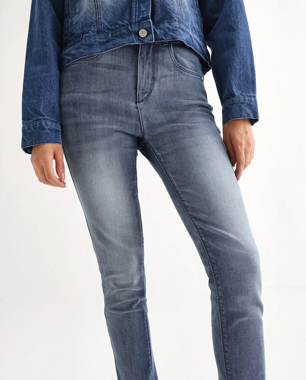Rareism Womens Chalkhill Blue Jeans Cotton Elastane Fabric Skinny Fit Zipper Closure High Rise Waist Rise Ankle Length