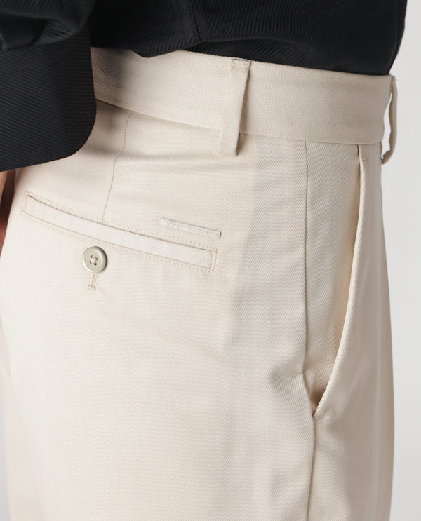 Rare Rabbit Men's Chamer Beige Solid Mid-Rise Regular Fit Cavalry Style Trouser