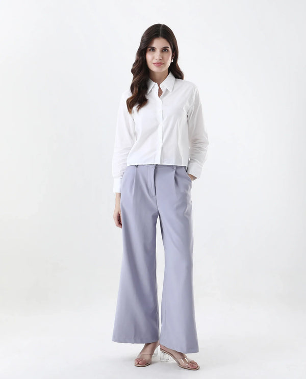 Rareism Women Charon White Cotton With Concealed Placket Shirt