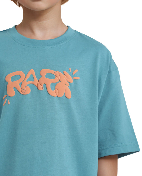 Rare Ones Kids Chris Turq Cotton Half Sleeves Crew Neck Oversized Fit Graphic Print T-Shirt