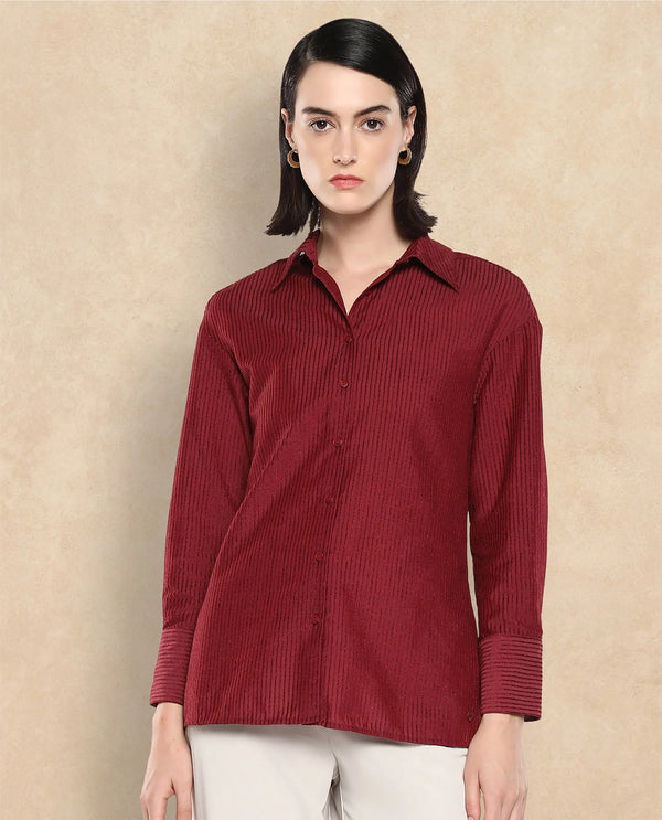 Rareism Women Cinthia Brown Plain Shirt